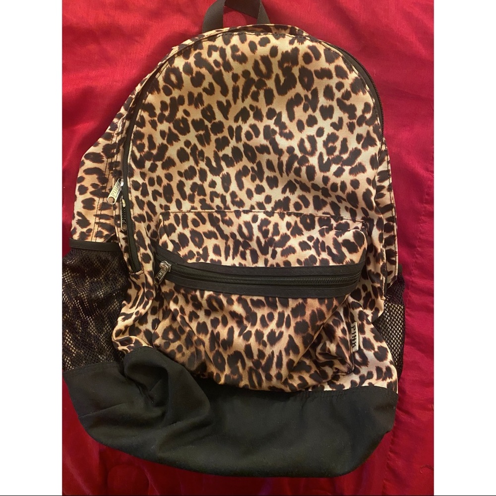 PINK large women’s leopard print backpack
